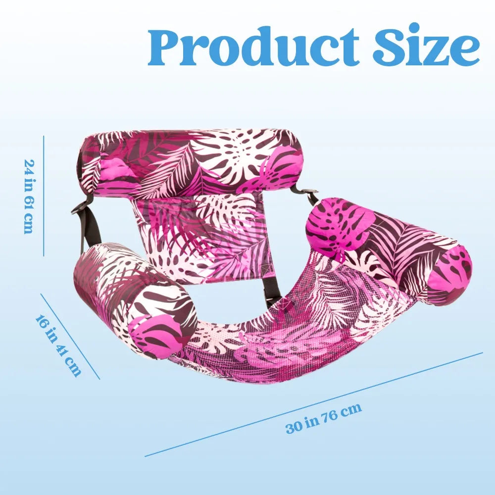 2pcs Heavy-Duty Inflatable Pool Chairs & Noodles – Blow-Up Lounge for Adults, Lake, Beach, Backyard Parties Pool Floating Chair Oasis Select 1pc pink