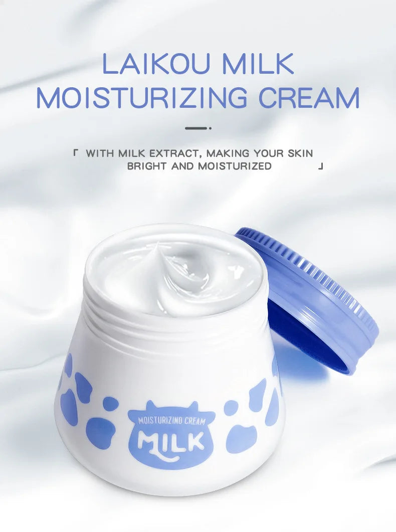 Laikou Milk Moisturizing Cream,Deep Hydration Face Cream with Milk Protein Hyaluronic Acid, Nourishing & Brightening,Lotion 55g Oasis Select