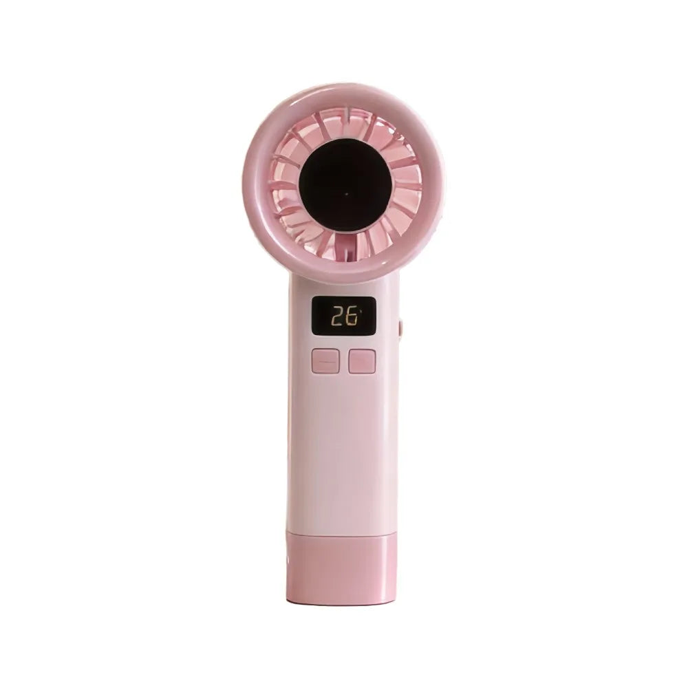 199 Wind Speeds Portable Hand Fan USB Rechargeable Adjustable Mini Bladeless Personal Fan Quiet Operation with Handle Rope Oasis Select Pink
