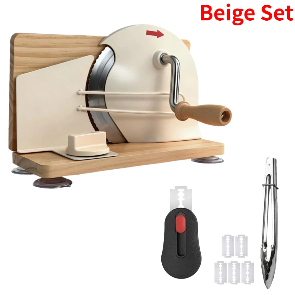Adjustable Manual Bread Slicer Set – Cutter, Dough Tool & Clamp Bread Slicer Set Oasis Select Beige Set