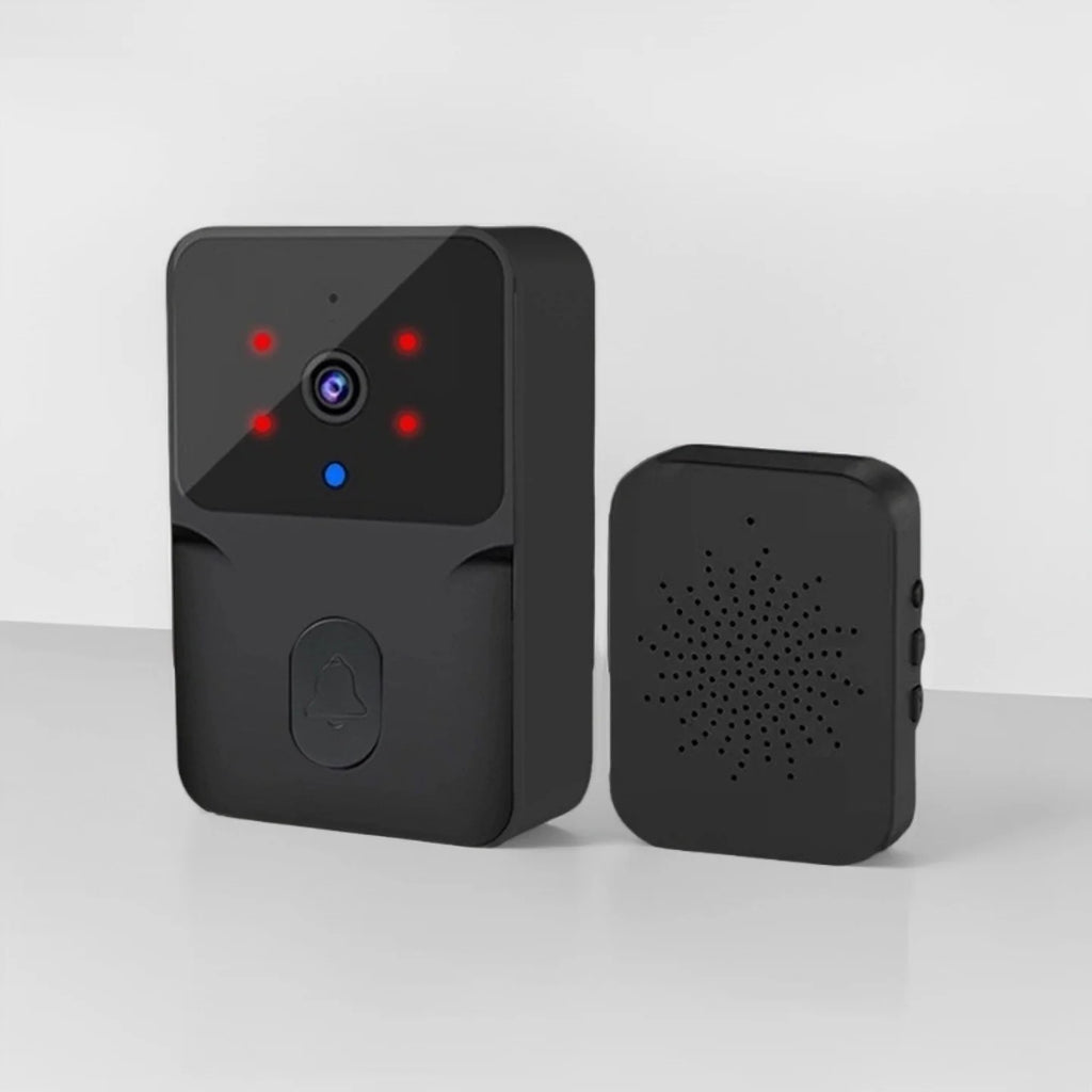 HD WiFi Video Doorbell Low Power Rechargeable Night Vision Smart Security Door Bell 1‑to‑1 Home Intercom Oasis Select black
