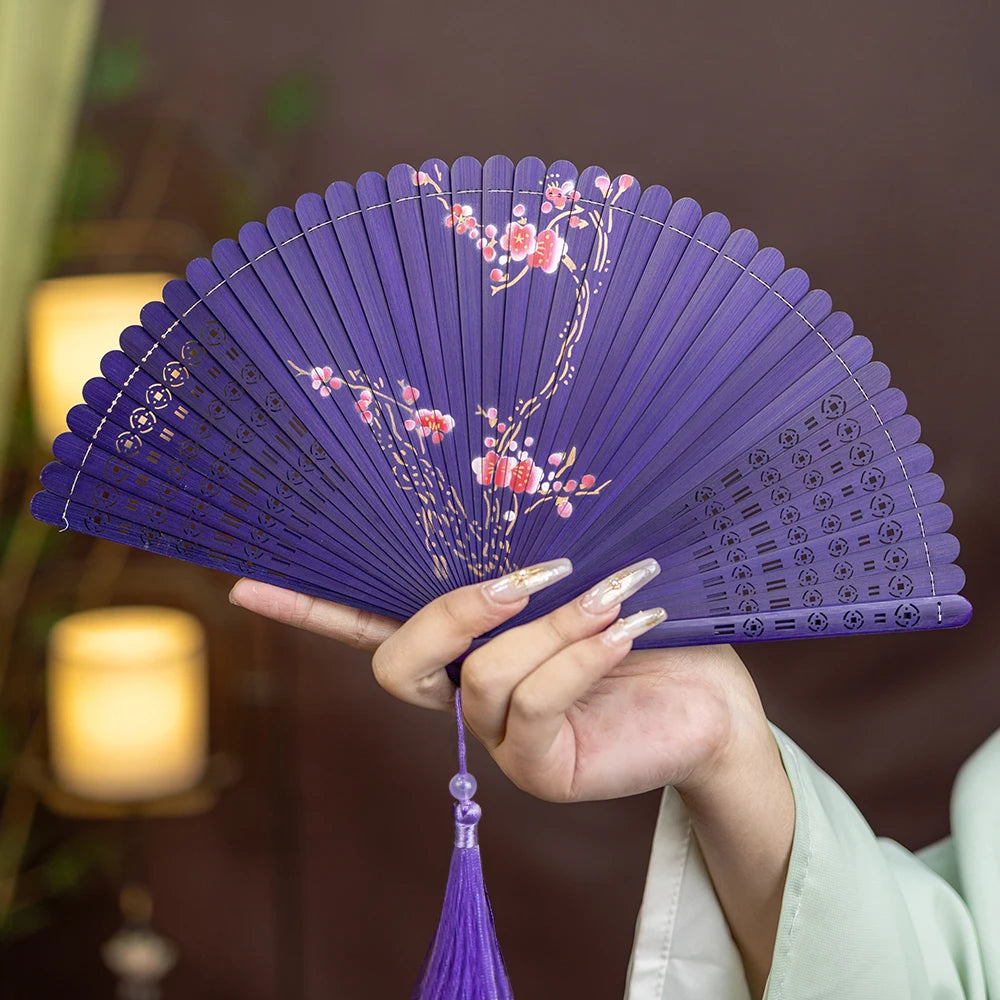 New All-bamboo Dance Fan Portable Summer Folding Fan Classical Film and Television Court Photo Fan Oasis Select 18