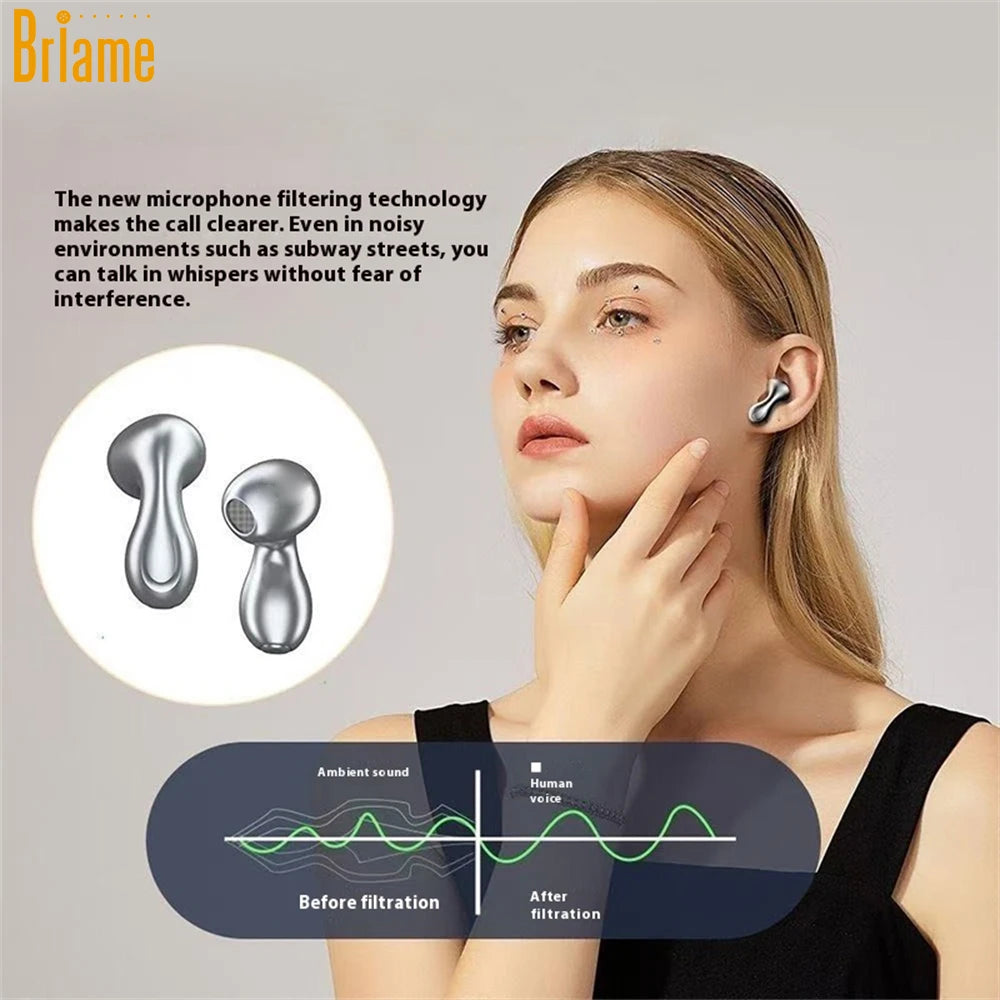 Briame Egg-Shaped Wireless Bluetooth Earphones Portable Hands-Free Headset for Music Calls Mini Fashiion Headphone Game Headset Oasis Select