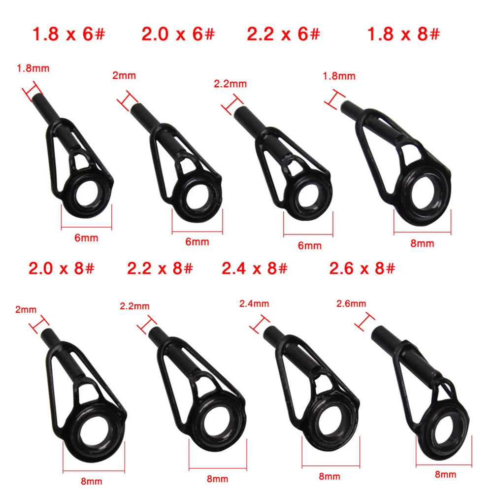 24pcs Tips Guide Tips Transparent Guides Line Rings Mixed Size Ring Rod Repair Kit Fishing Fishing For Lure Fish Rods Oasis Select