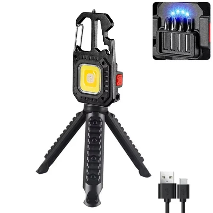 COB Keychain Work Light – 8 Modes 500LM Rechargeable LED