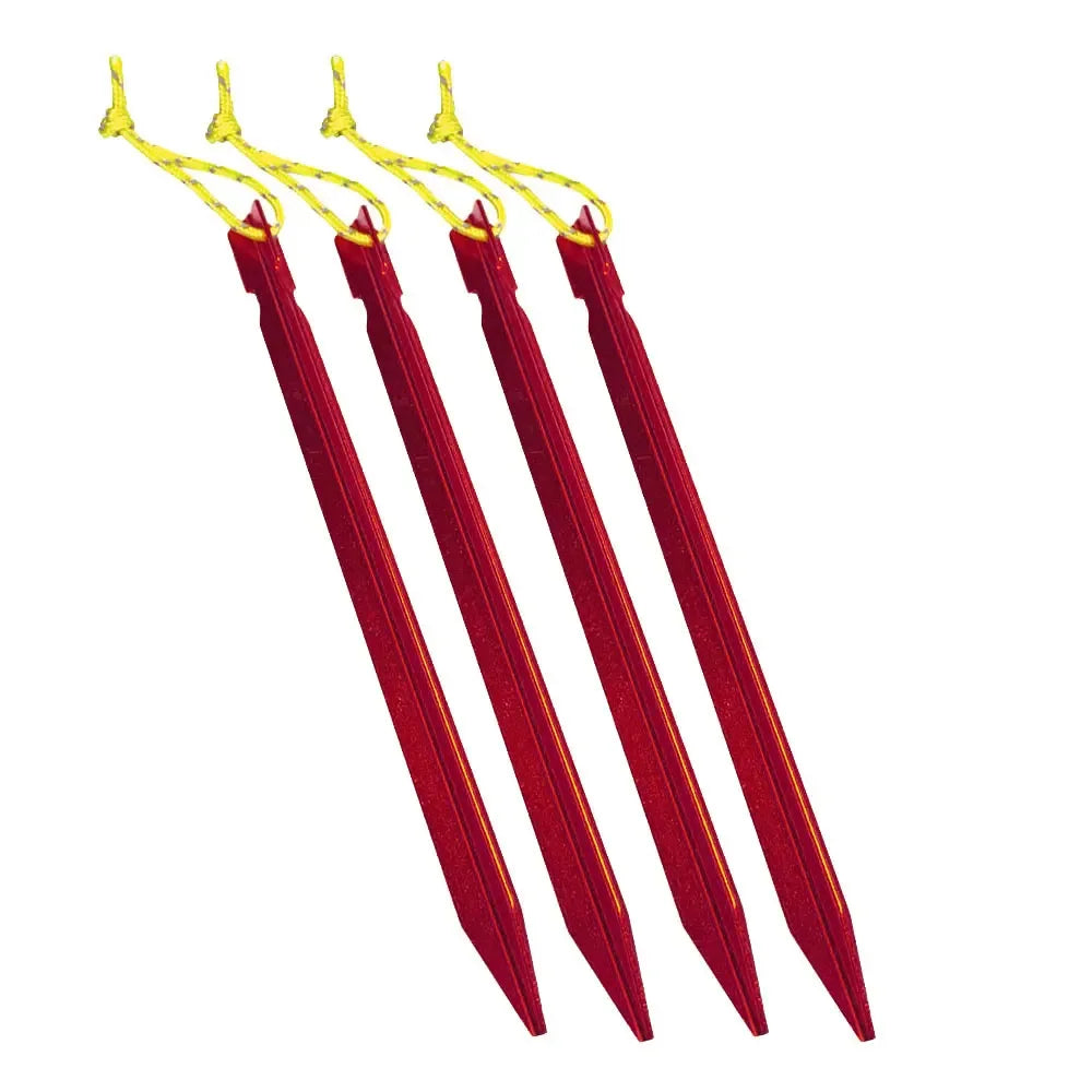 18cm Aluminument Tent Pegs Nails with Rope Stake Camping Hiking Equipment Outdoor Traveling Tent Sand Ground Accessories Oasis Select Red 4 Pieces