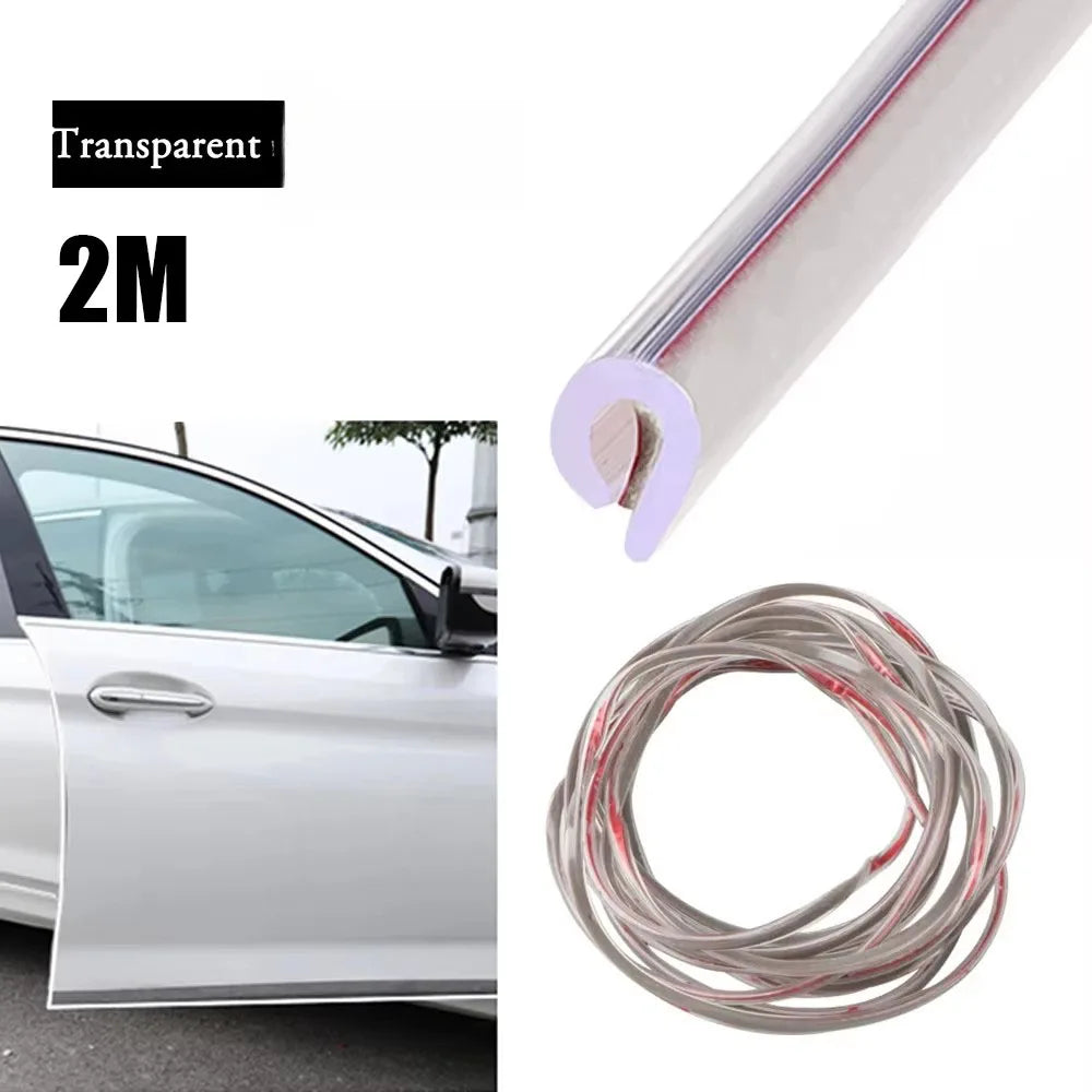 1/2/3pcs Door Anti-Collision Strip Car Door Border Scratching Anti-Collision Hood Protection Strip Door For General Purpose Oasis Select 1pcs Transparent-2m