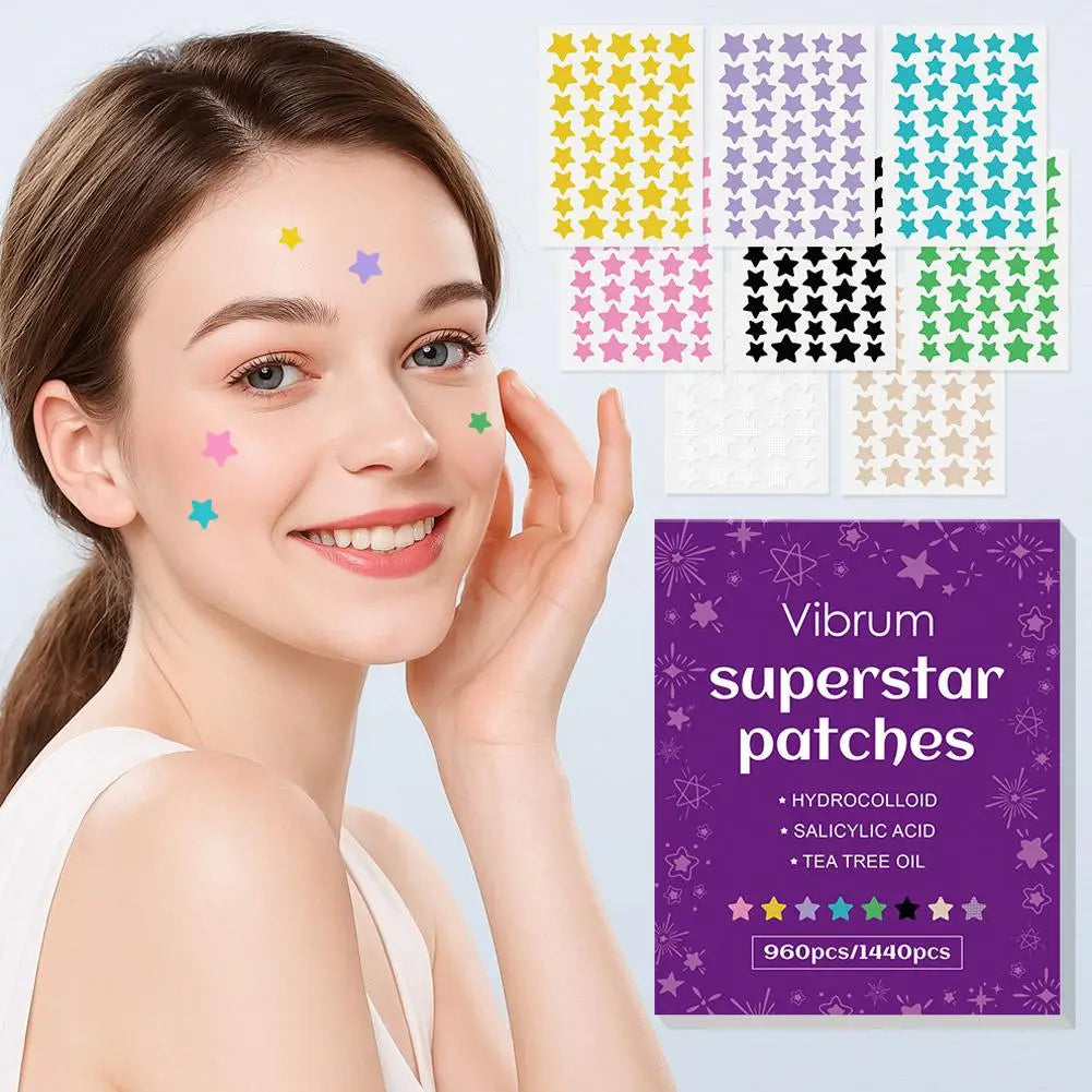 Star Hydrocolloid Blemish Patches – 960 or 1440 Pcs | Fun Colors