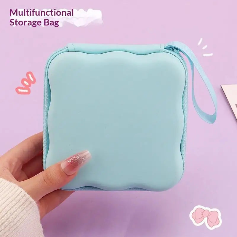 Cute 3D Heart Wave Charger Storage Bag | Travel Organizer
