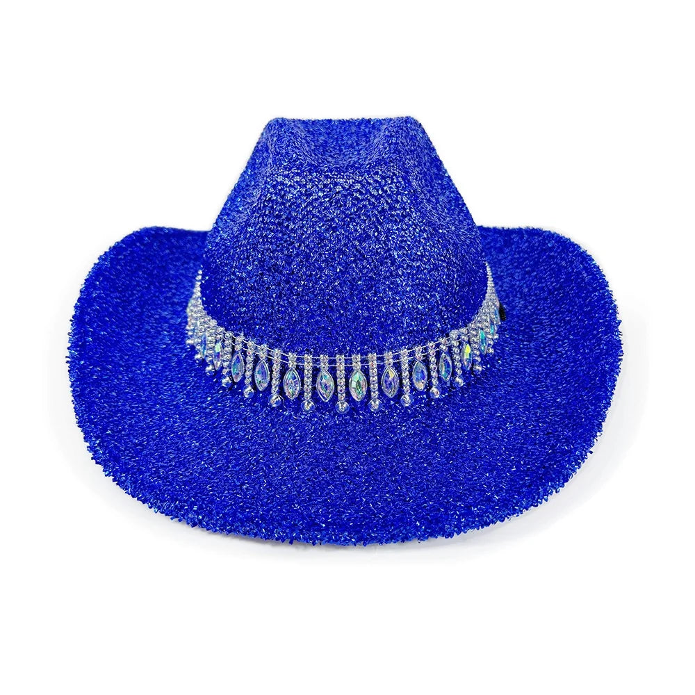 Women's Rhinestone Cowgirl Hat | Wide Brim Western Sun Hat