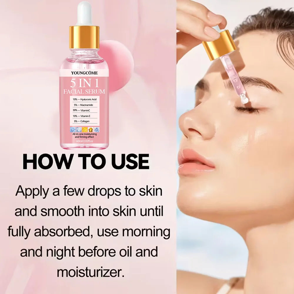 YOUNGCOME 5-in-1 Hyaluronic Acid & Vitamin C Face Serum 30ml Face Serum Oasis Select