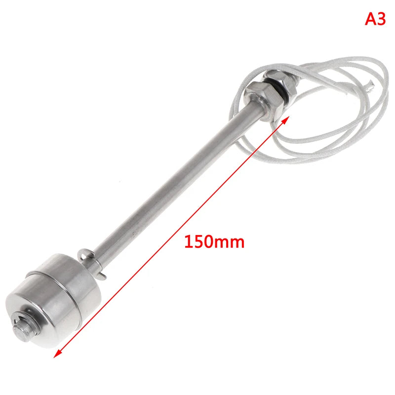 1Pcs Mini Vertical Water Level Sensor Stainless Steel Float Switch Indicator for Home Automation Oasis Select 150mm 220V