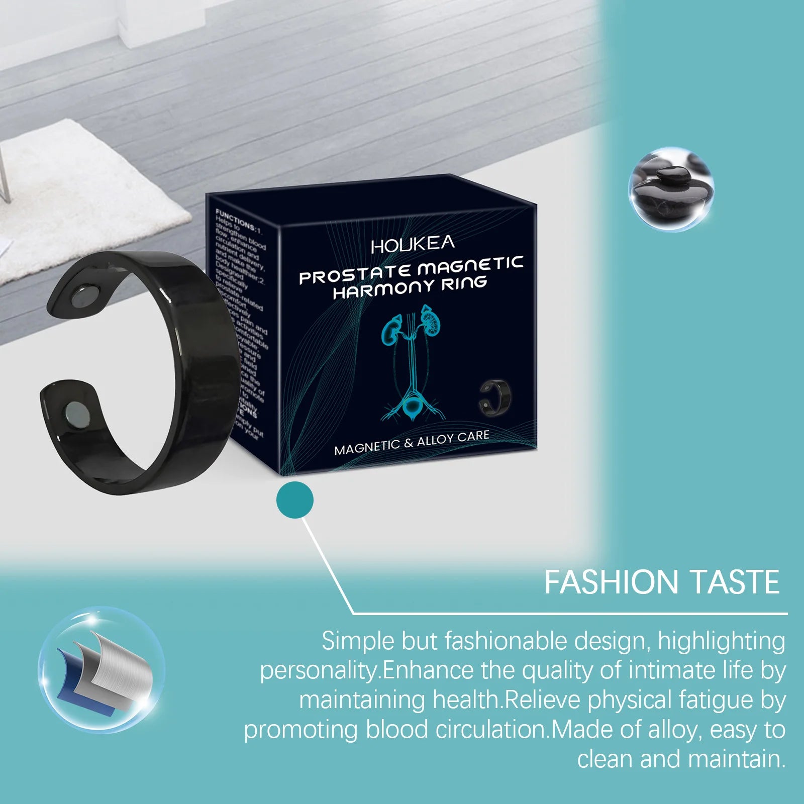 HOUKEA Prostate Care Ring – Magnetic Therapy for Men's Health Magnetic Therapy Ring Oasis Select