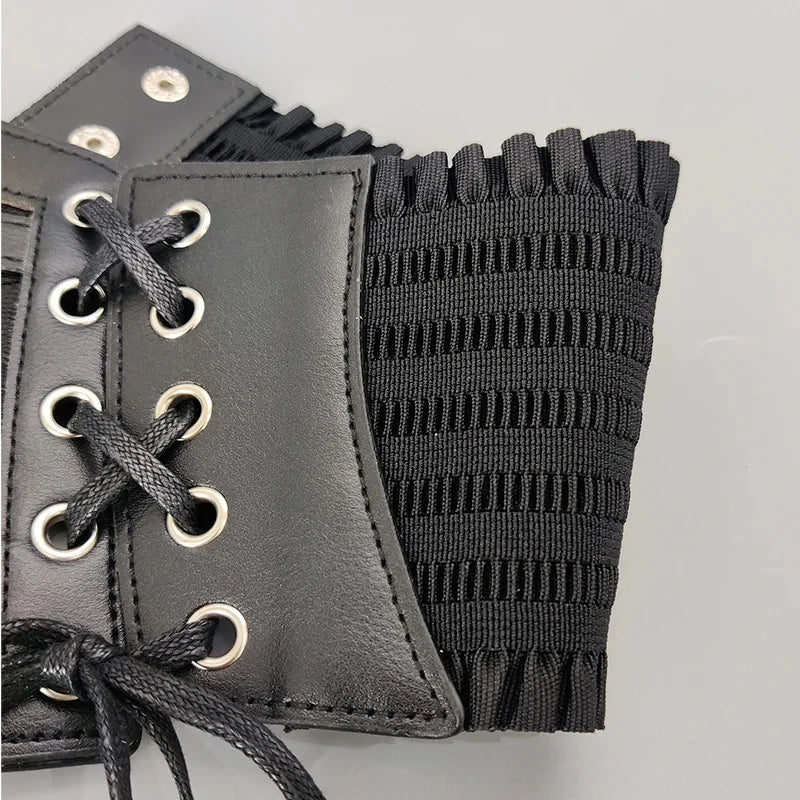 Women's Gothic Lace Corset Belt – Retro Punk Elastic Waistband