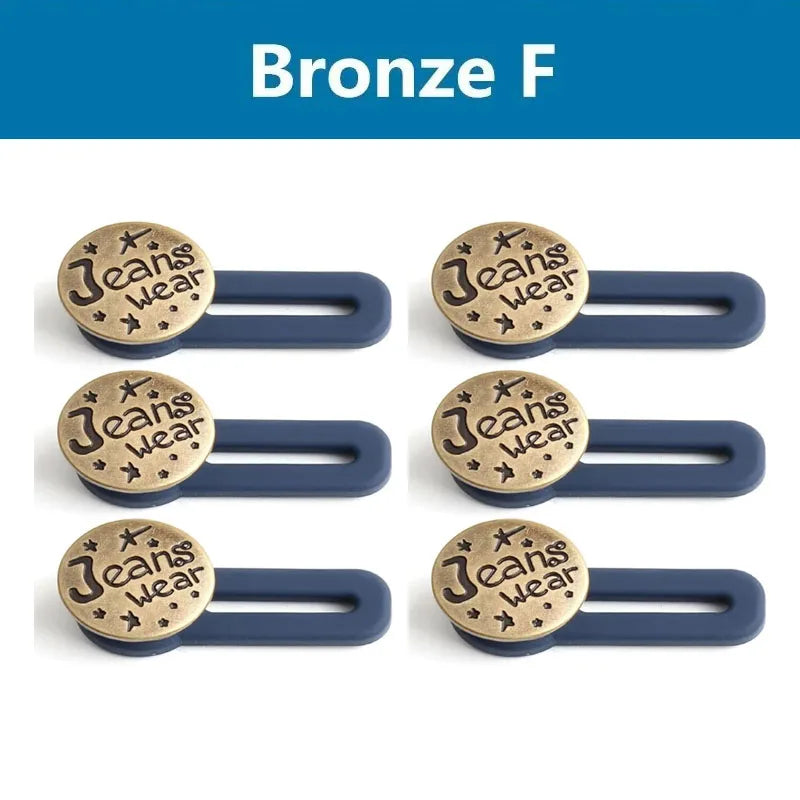 3/6/9pcs Jeans And Pants Button Extenders Universal Wait Expanander For Women And Men Instant Band Extension Solution Oasis Select 6pcs Bronze F