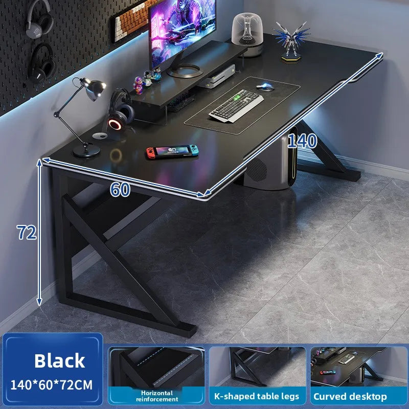 Gaming table Modern simple desktop video game competitive table Simple office learning computer table Oasis Select Black-140-60cm