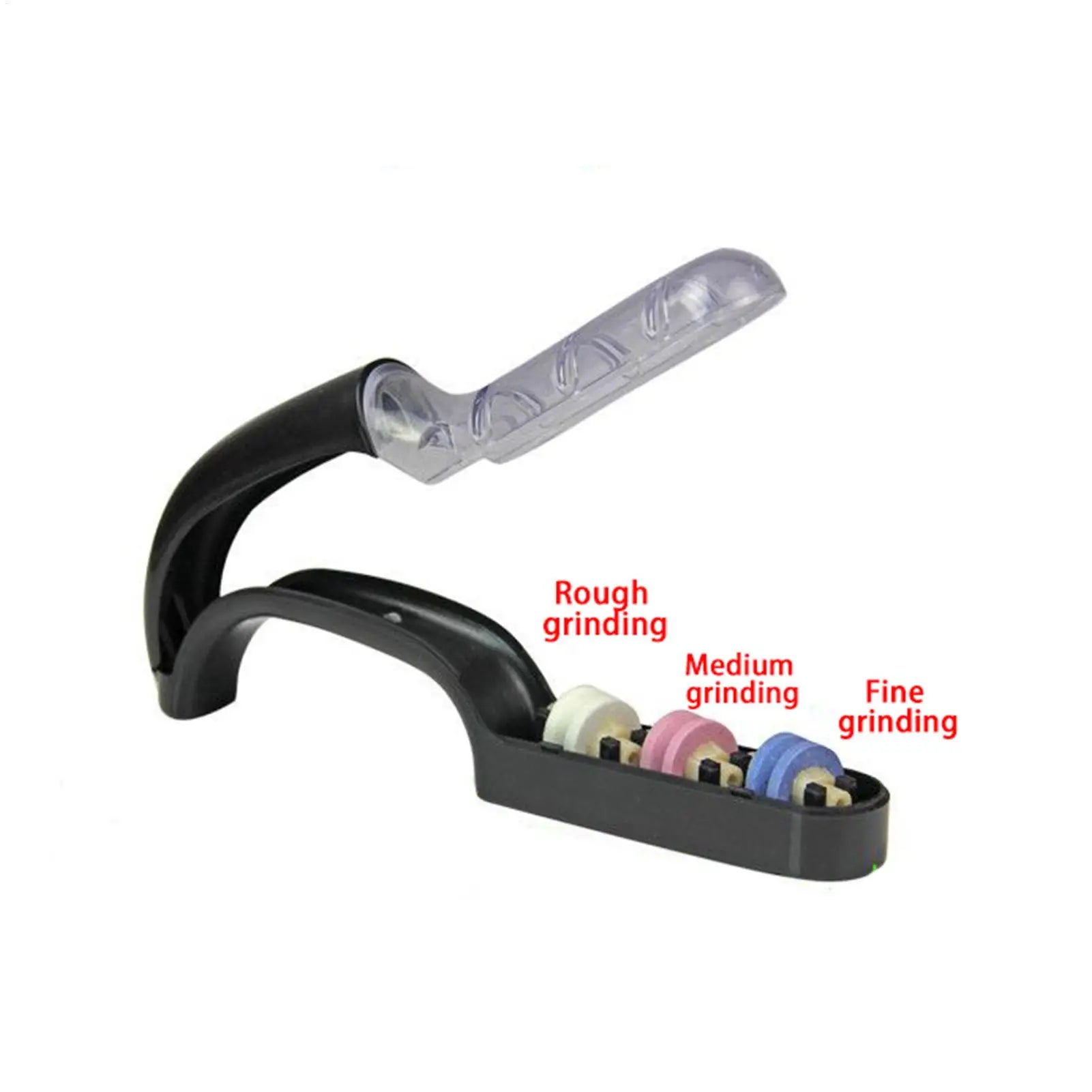 Handheld Cutter Sharpener Level 3 Quick Sharpening Tool Knife Sharpener With Anti-slip Base Kitchen Small Tools Stone Knives Oasis Select