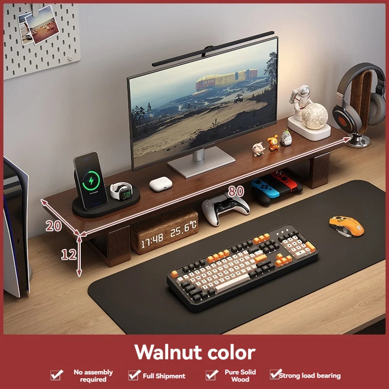 Monitor, elevated computer, screen stand, desktop office, laptop storage rack, base, storage rack Oasis Select nut-brown-80