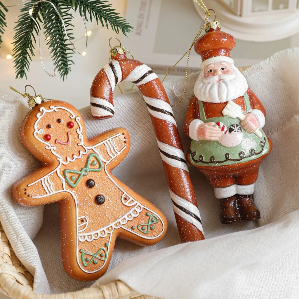 Gingerbread Man Christmas Tree Hanging Ornament Plastic Cute Holiday Pendant For Kids And Adults Home Table Mantel Party Decor Oasis Select