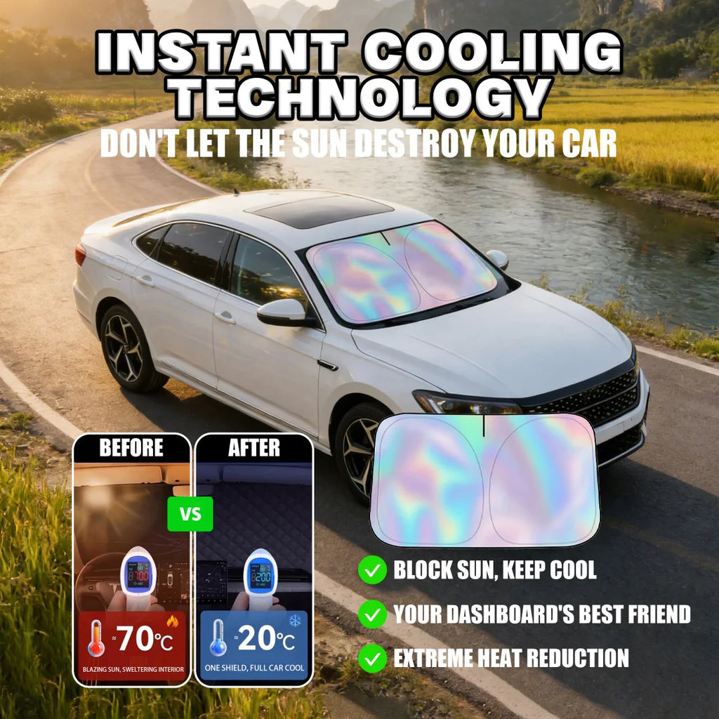 Foldable Car Windshield Sun Shade | UV Reflective Heat Block