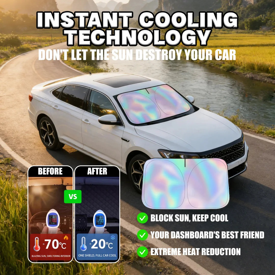Foldable Car Windshield Sun Shade | UV Reflective Heat Block