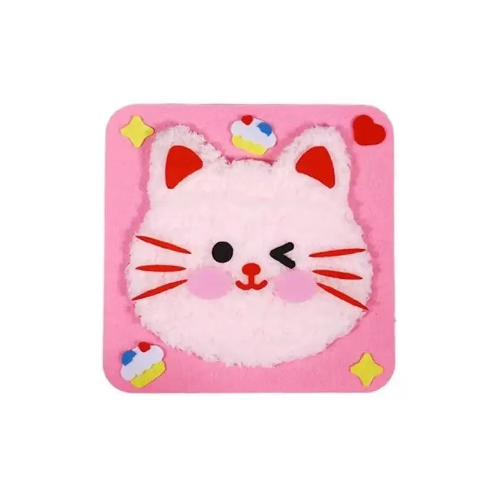 Sewing Needle and Thread Painting DIY Embroidery Set with Sticker DIY Handcraft Kit Educational Children's Hand Puppet Making Oasis Select