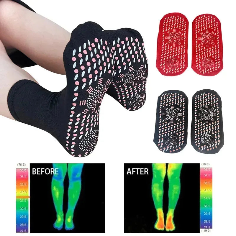 1/2/4/6pairs Self-Heating Socks Winter Warm Thermal Health Care Socks Slimming Health Short Sock Magnetic Therapy Health Sock Oasis Select