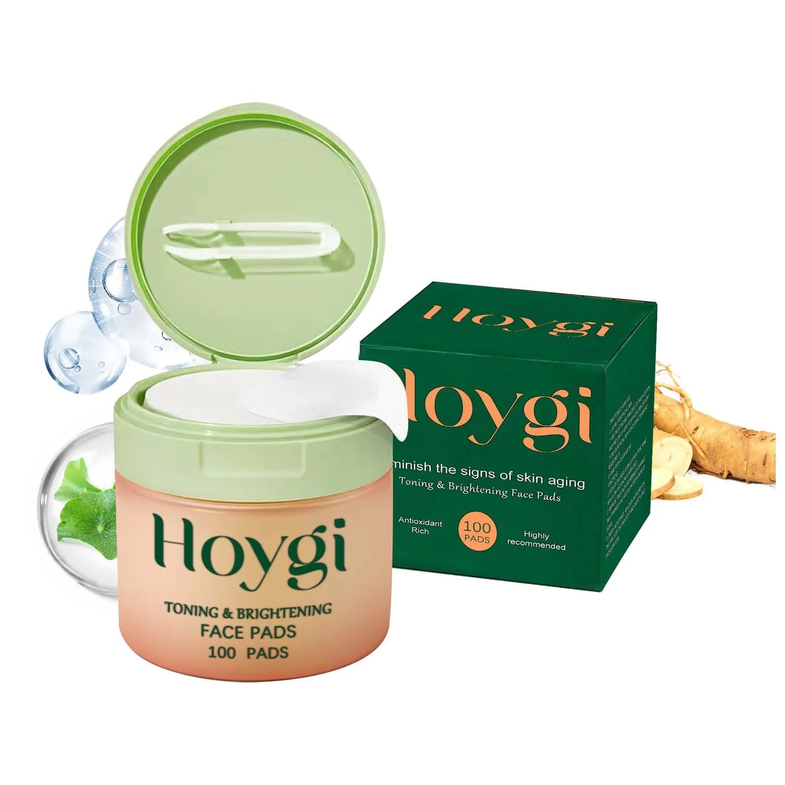 Hoygi Brightening Face Toner Pads 100ct – Hydrate & Even Skin Face Toner Pads Oasis Select 100pads Boxed