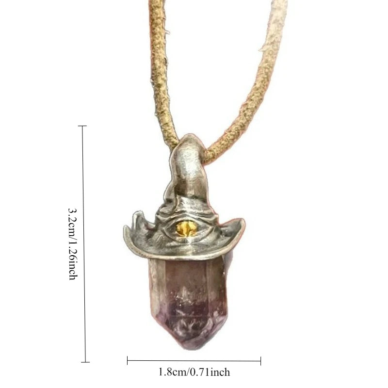 Halloween Crystal Pendant Necklace Single Eye Design Gothic Daily Wear Jewelry Retro Fantasy Charm Accessory For Men Women Oasis Select