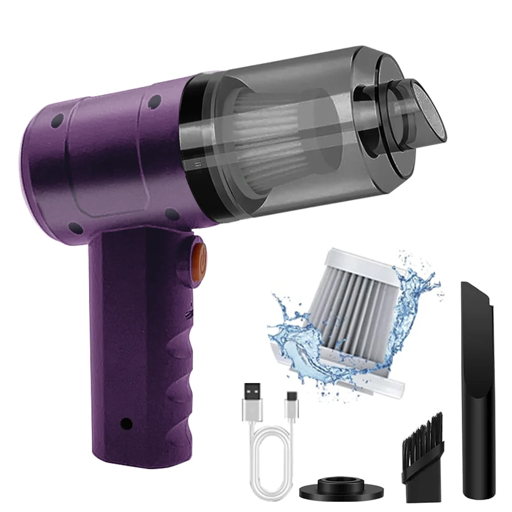 15000PA Compressed Air Dust Collector Handheld vacuum cordless High power, car vacuum cleaner Hairdryer Mini portable Oasis Select PURPLE