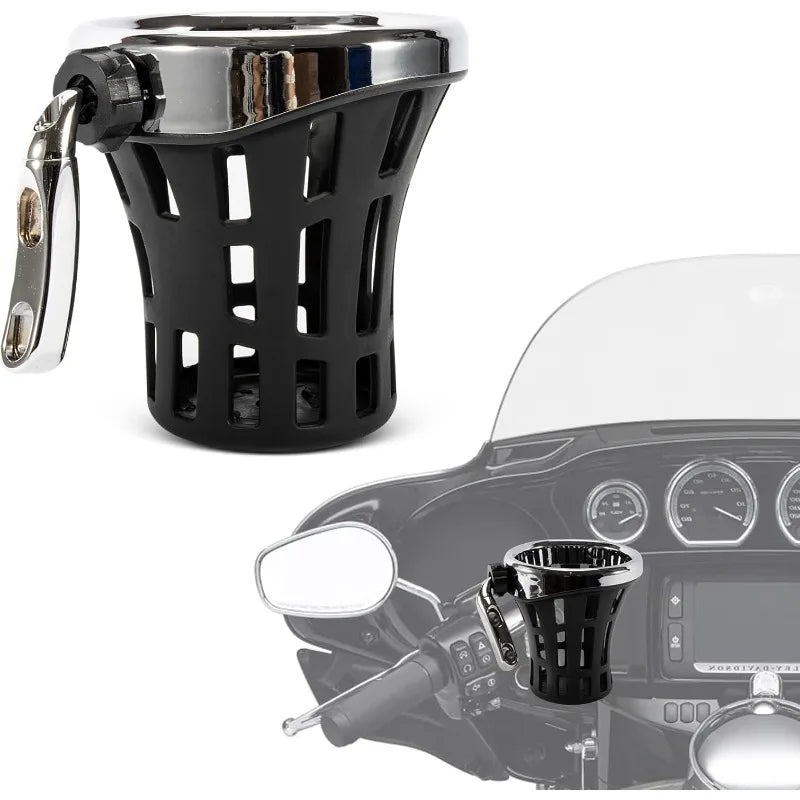 For Harley Road King Electra Glide Sportster Dyna Softail 1996 UP Motorcycle Handlebar Mounted Drink Cup Holder Oasis Select
