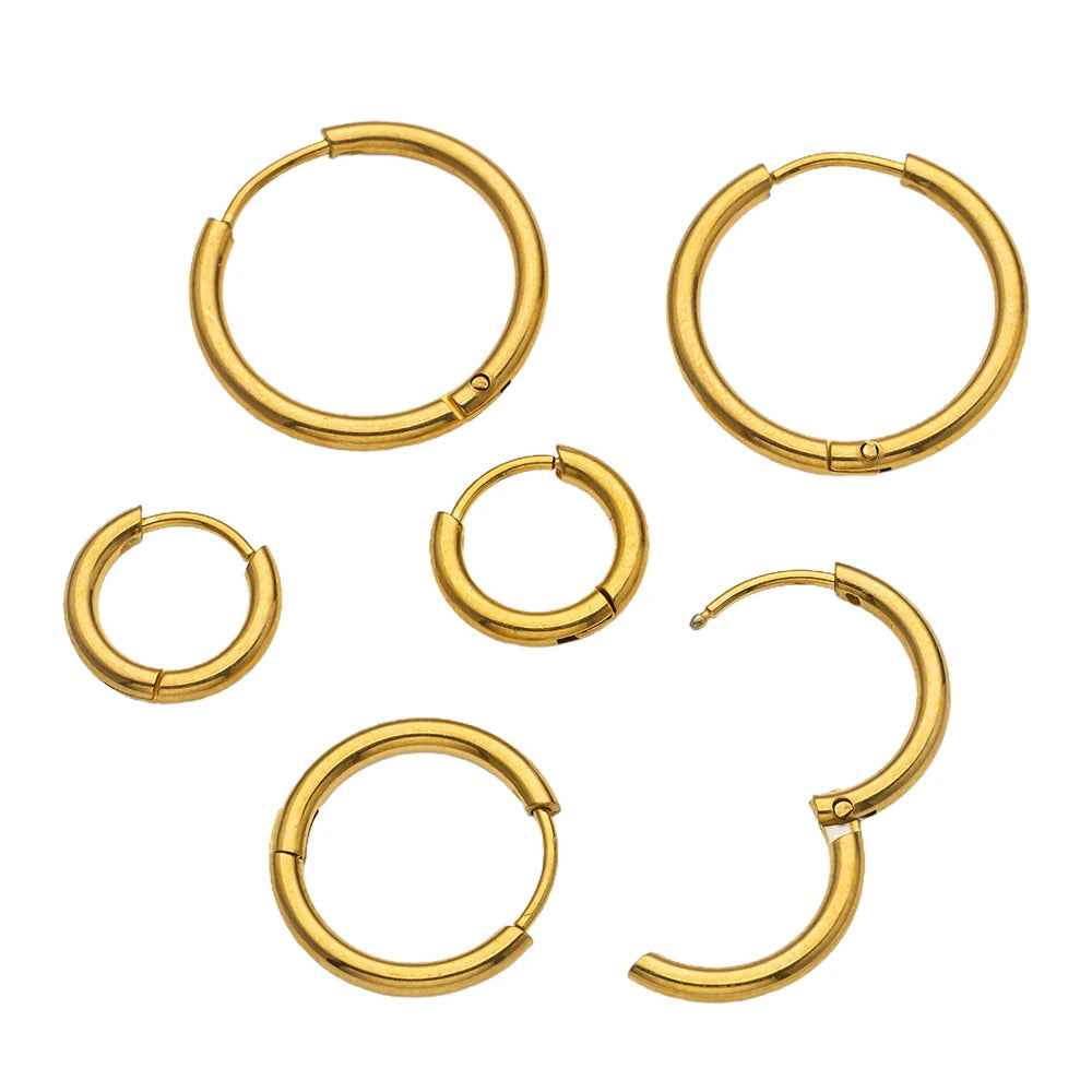 10pcs Stainless Steel Huggie Hoop Earrings Small Hypoallergenic For DIY Women Simple Cartilage Stud Earrings Jewelry Making Oasis Select