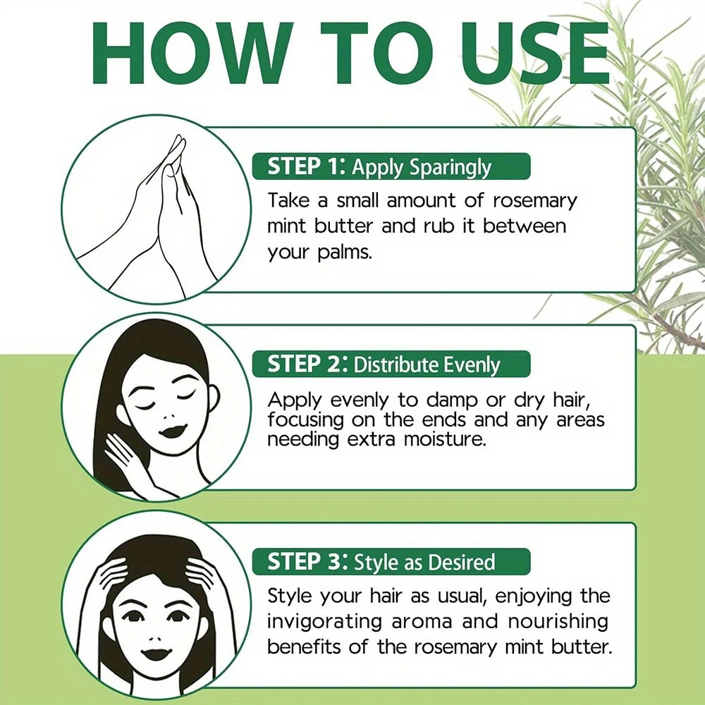 GZE Rosemary Mint Hair Butter – Growth & Root Strengthening 100g