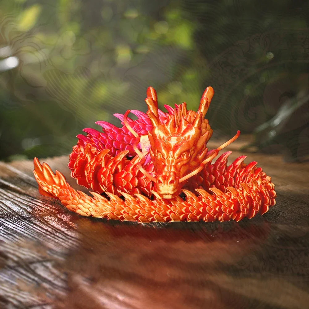 3D Printing Chinese Dragon Landscaping Ornaments Handicrafts Joints Movable Creative Figure Decoration Children's Gift Toys Oasis Select 3 45cm