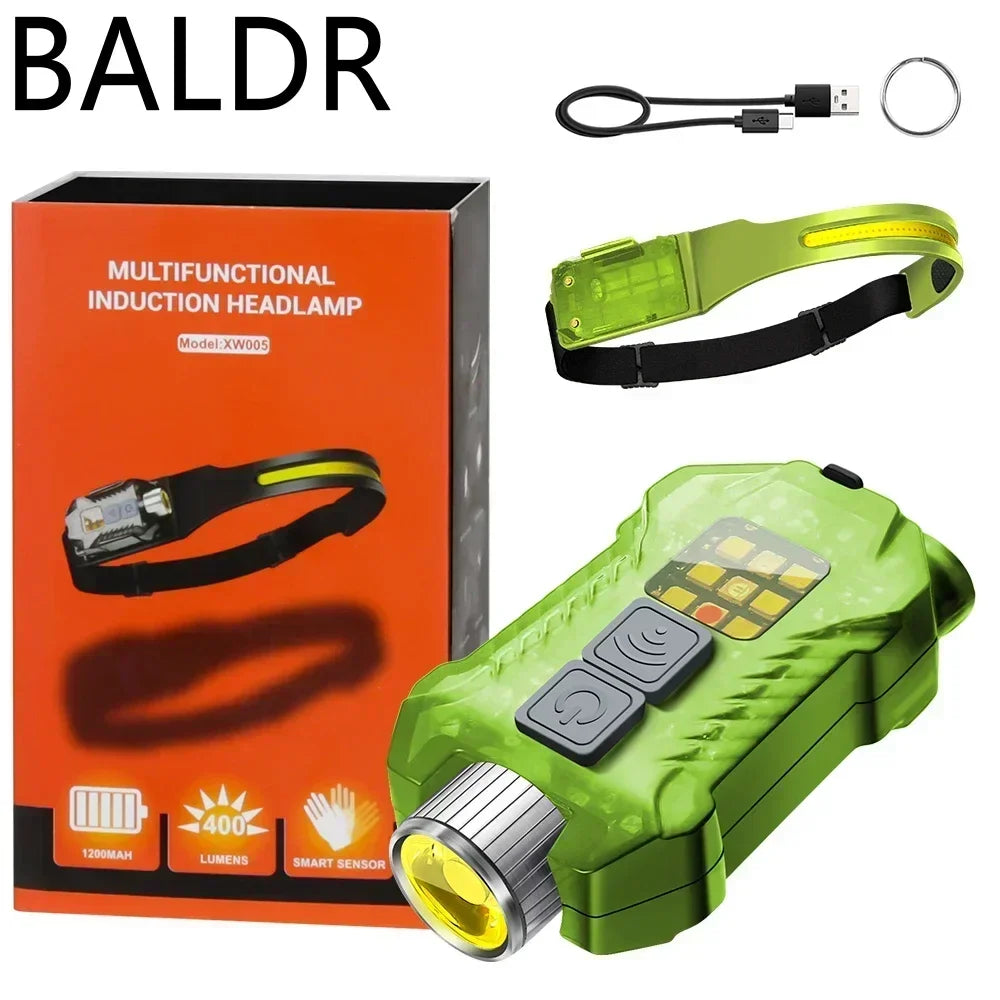 XW005 LED Flashlight Outdoor USB Rechargeable EDC Detachable Torch Work Light with Tail Magnet UV Light Fishing Camping Lantern Oasis Select XW005-green with EU