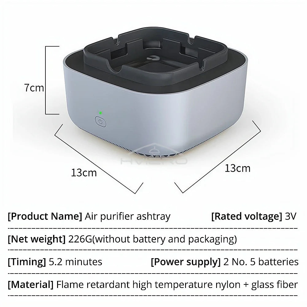 Smokeless Ashtray Air Purifier | Negative Ion & Aromatherapy