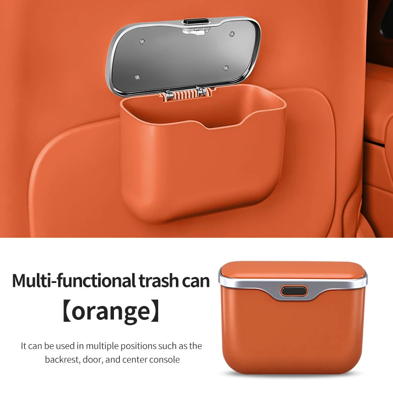 Car Trash Can with Lid – Hanging Auto Interior Waste Bin