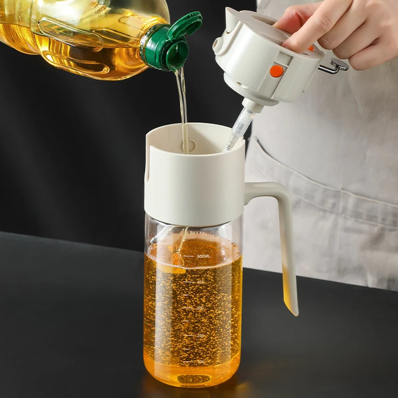 New Upgraded Glass Oil Spray Bottle Spray Pour One Atomized Kitchen Household Leakproof Oil Can Spray Bottle Oasis Select