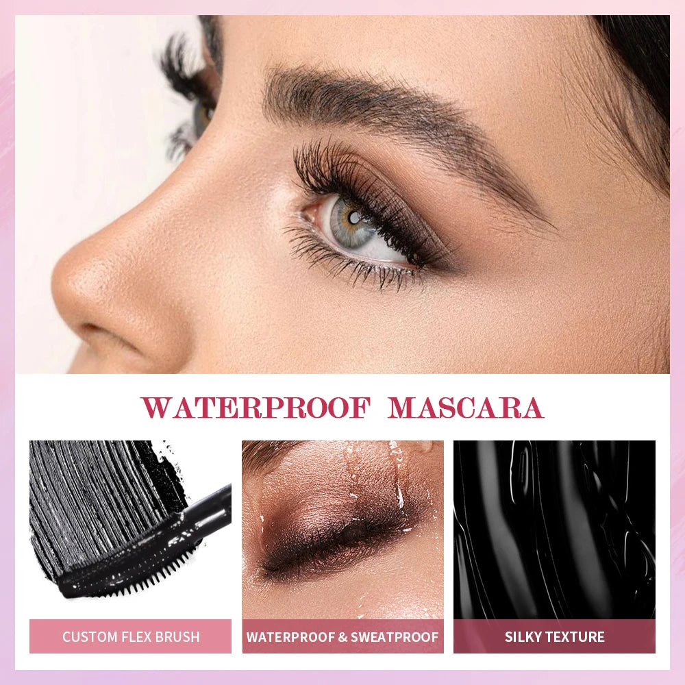 Black Waterproof Mascara Lengthening Eyelash Extension Eye Lashes Brush Beauty Curling Mascara Korean Cosmetics Long-wearing Oasis Select