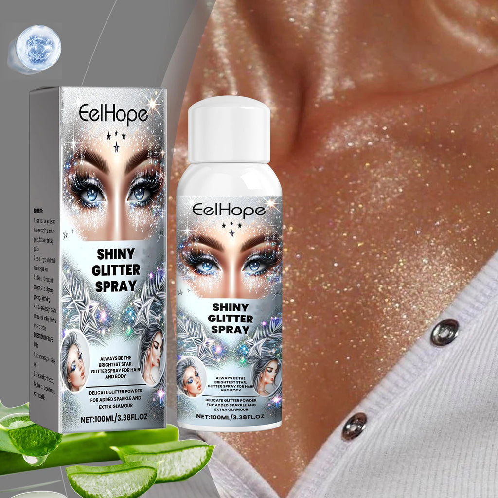 Body Glitter Spray Clothes Highlighter Powder Multipurpose Gloss Spray Shimmering Sparkle Face Quick-Drying Universal Powder Oasis Select