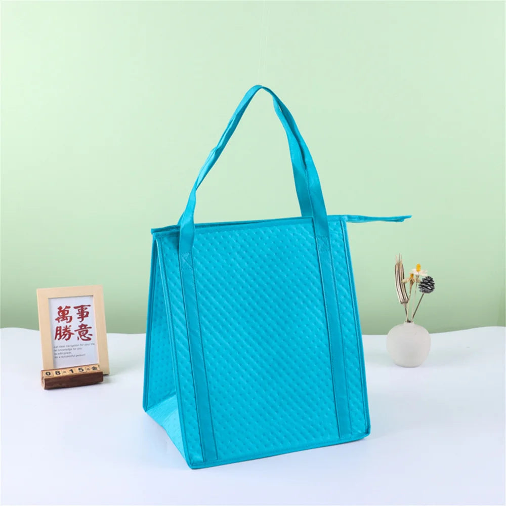 1PC Portable Lunch Cooler Beer Delivery Bag Folding Insulation Picnic Ice Pack Food Tote Thermal Bag Drink Carrier Insulated Bag Oasis Select Lake blue