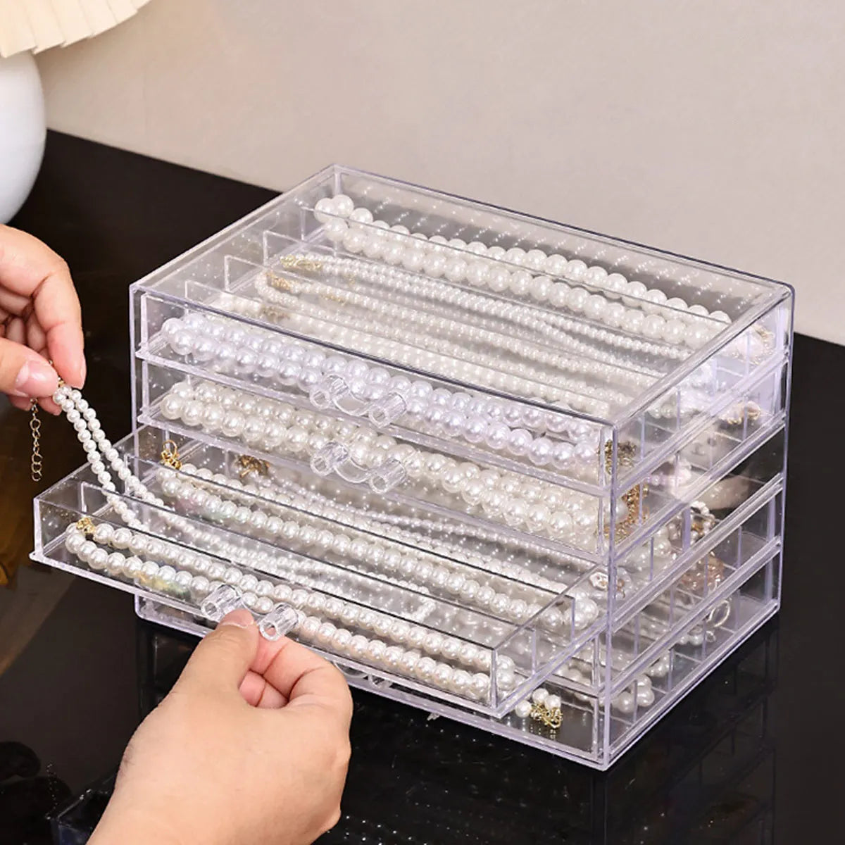 1pc Transparent Necklace Storage Box, Jewelry Tray, Necklace Display Cabinet, Suitable Jewelry Storage Drawer for Women Oasis Select