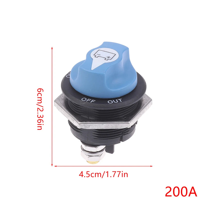 Car Battery Race Rally Switch 50 100 200 300A Blue Battery Disconnector Isolator Cut Off Switch Kit For RV Motorcycle Truck Boat Oasis Select 200A