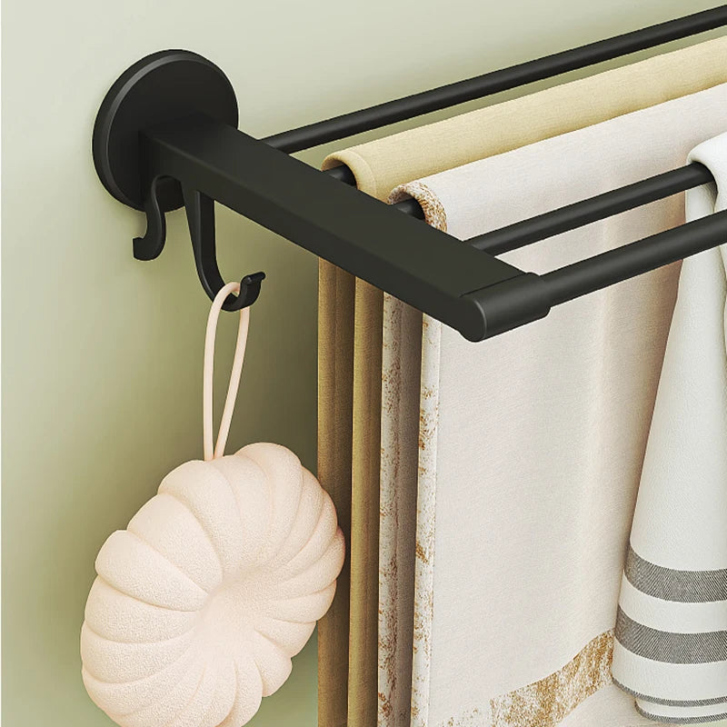 5-Bar No-Drill Bathroom Wall Storage Rack | Towel Organizer