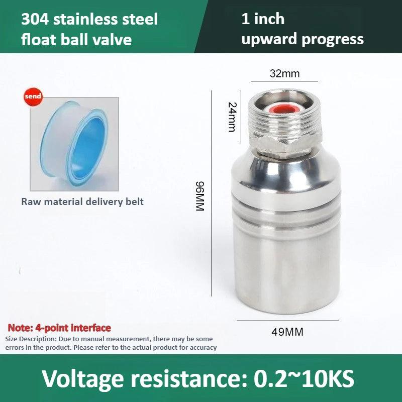 304 Stainless Steel Float Ball Valve Water Level Control 1/2 "3/4" Miniature Fully Automatic Water Level Control Valve Oasis Select 1 inch up inflow 304 Stainless steel