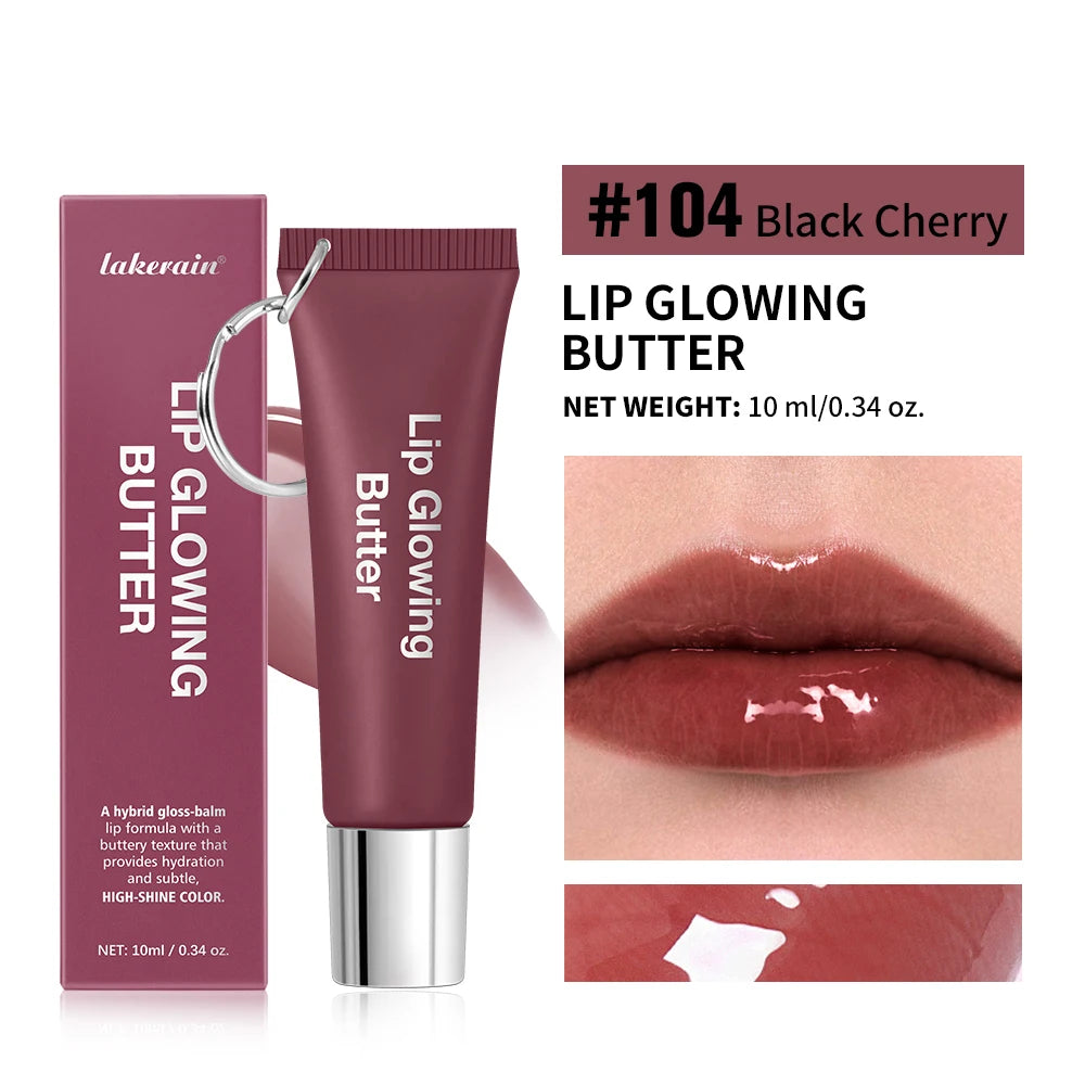 Lip Gloss With Keychain Long Lasting Moisturizing Nourish Hydrating Lip Care Cosmetics Plumping Lip Glowing Butter Woman Makeup Oasis Select 104 Black Cherry