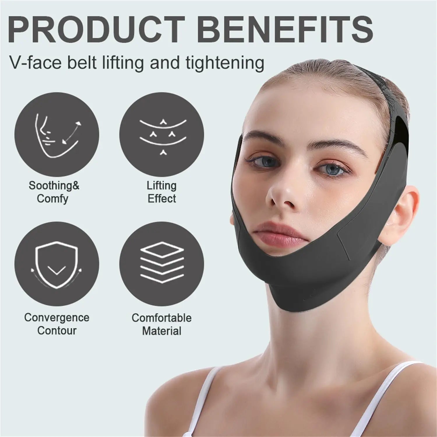 V Line Lifting Mask & Chin Strap – Reusable Face Lift Belt Facial Lifting Mask Oasis Select