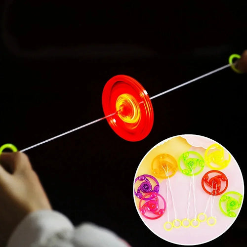 10 Pieces Fun Hand Pulled LED Light Up Glowing Flywheel Unique Party Small Gifts Friends New Year Halloween Home Decor Toy Oasis Select