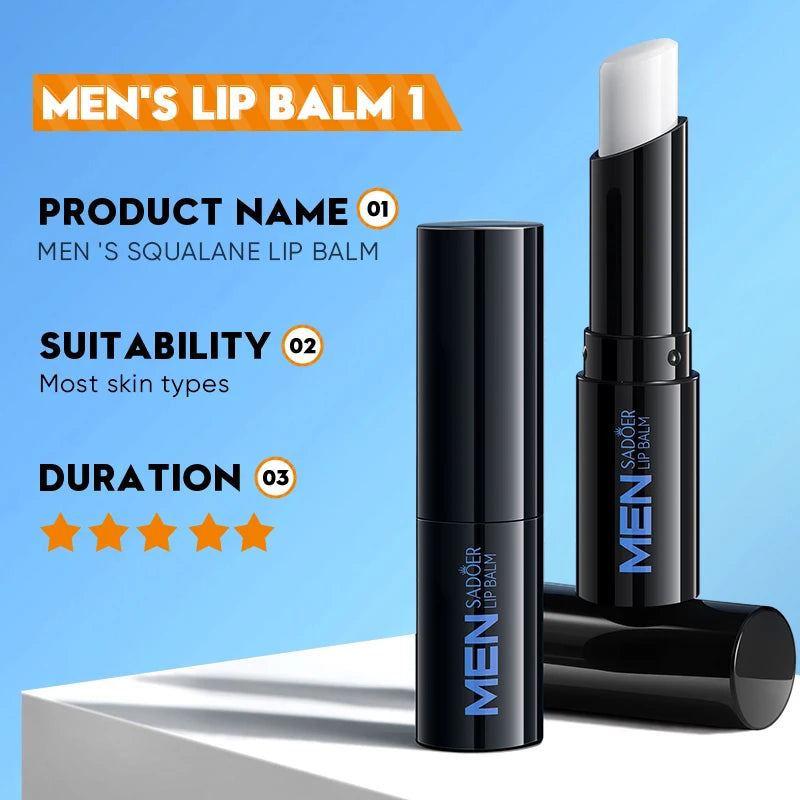SADOER Men's Squalane Lip Balm – Moisturizing & Smoothing 2.7g Men's Lip Balm Oasis Select