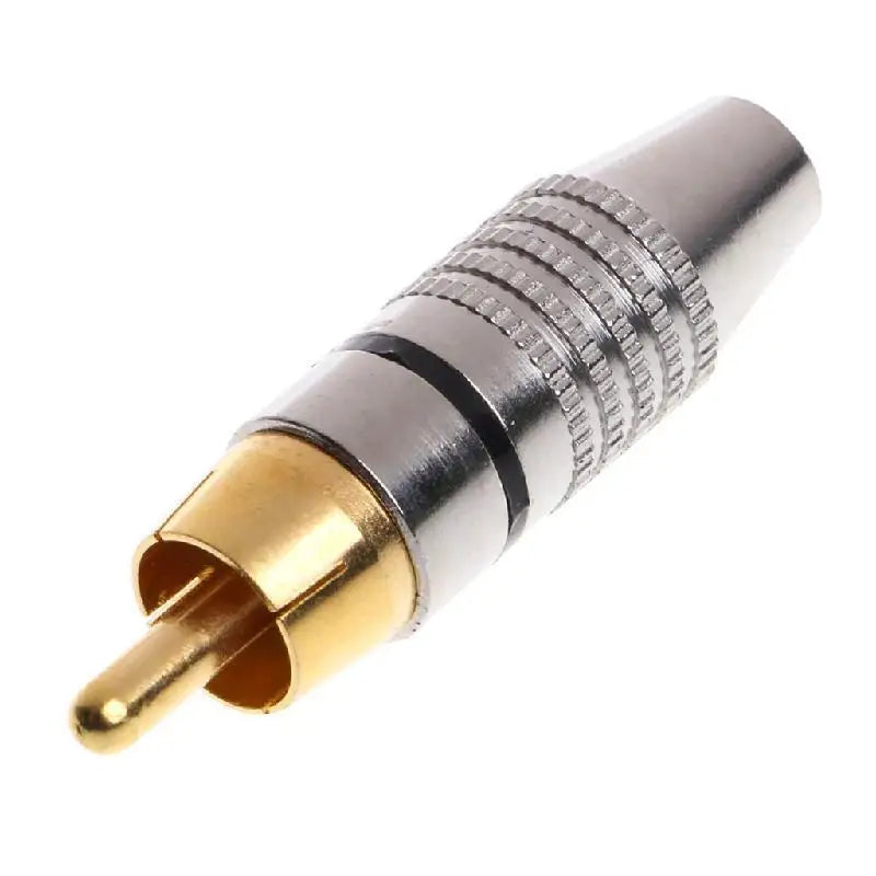 10pcs RCA Male Plug Audio Video Cable Speaker Connector Lockable Adjustable Gold Plate Audio Plug Rca Male Plug 45mm Oasis Select
